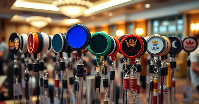 Porta Crach&aacute; Retr&aacute;til Personalizado para Eventos e Empresas